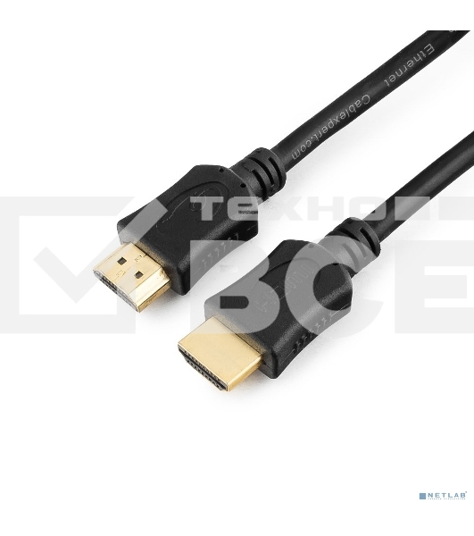 Кабель HDMI Cablexpert CC-HDMI4L-1.5M, 19M/19M, v2.0, Light, позол.разъемы, экран, 1.5м, черный, пакет