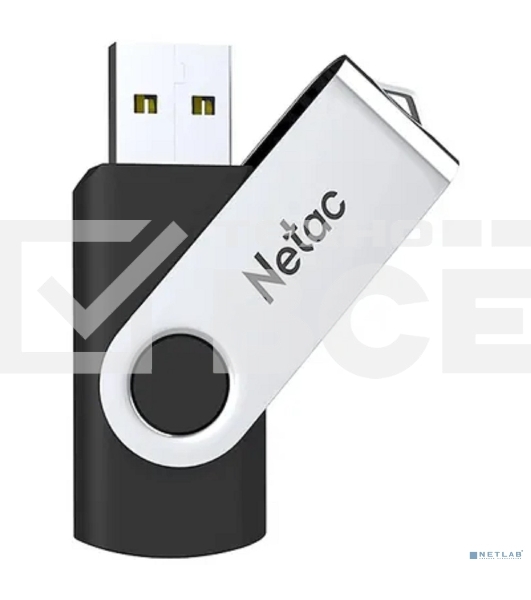 Флешка USB Netac U505 (NT03U505N-008G-20BK), 8Gb, USB 2.0, R/W 70/30, черный/серебристый