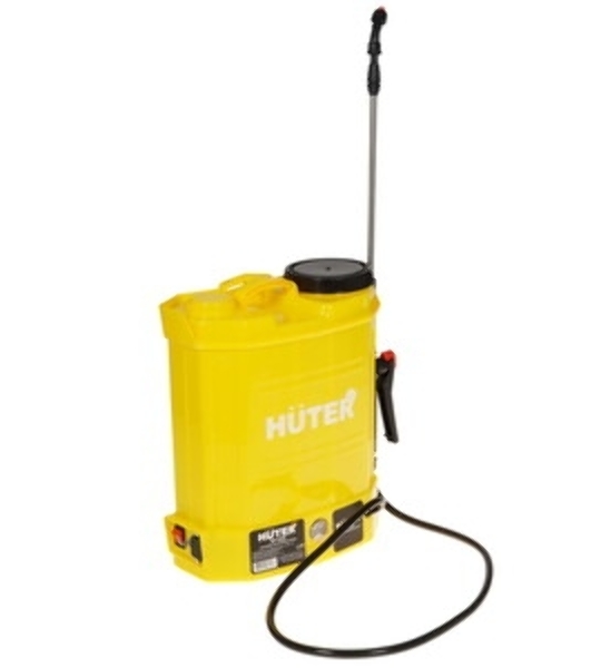 Опрыскиватель аккумуляторный Huter SP-12AC, аккумуляторный, ранцевый, 12л, желтый/черный