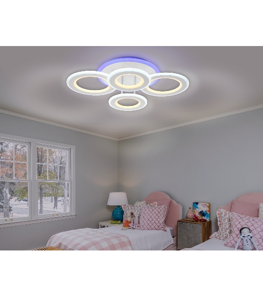 Потолочный светодиодный светильник FA8801 WH белый 123W 570*420*130 (ПДУ РАДИО 2.4)