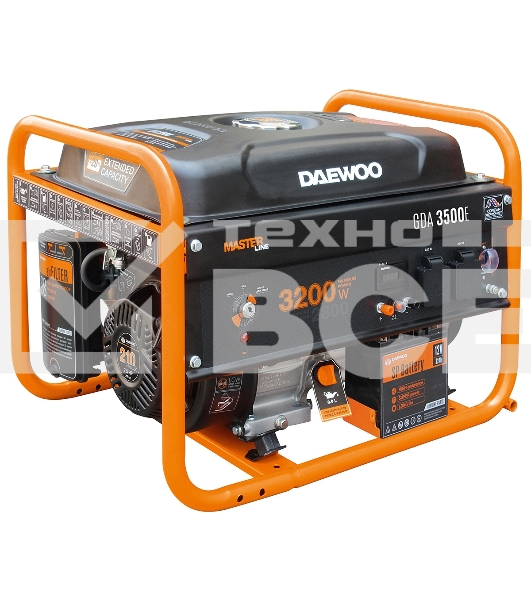 Генератор DAEWOO GDA 3500E 2.8/3.2кВт 230В 208см3 7.0лс 15л 2х230В 42кг