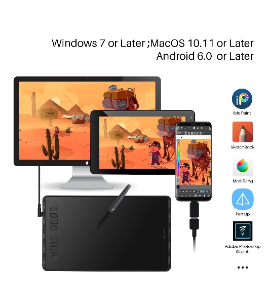 Планшет для рисования Huion Inspiroy H950P USB черный