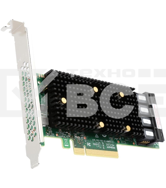 Адаптер HBA SAS 9400-16i SGL (05-50008-00), PCIe 3.1 x8 LP, Tri-Mode SAS/SATA/NVMe 12G HBA, 16port(2*int SFF8643), 3416 IOC