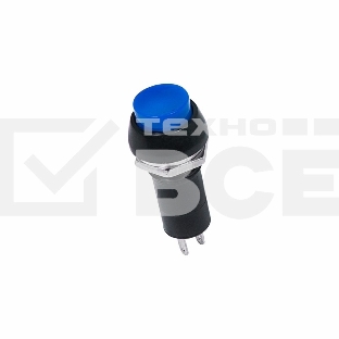 Выключатель-кнопка 250V 1А (2с) ON-OFF синяя Rexant