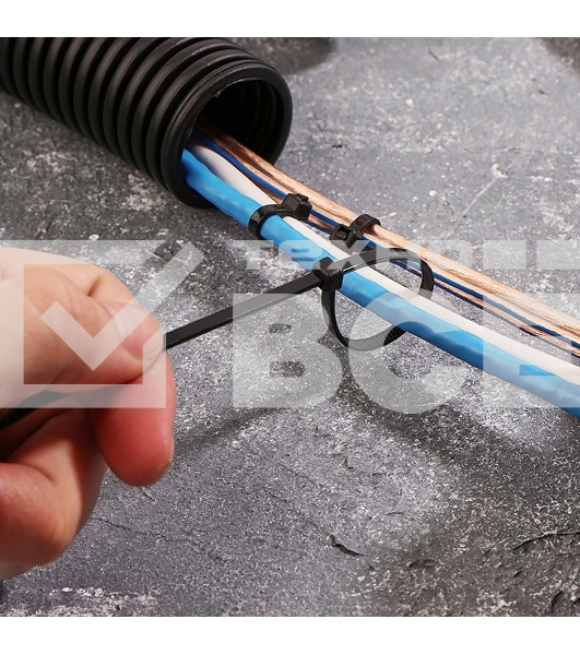 Хомут-стяжка кабельная нейлоновая Rexant 200 x3,6 мм, черная, упаковка 100 шт.