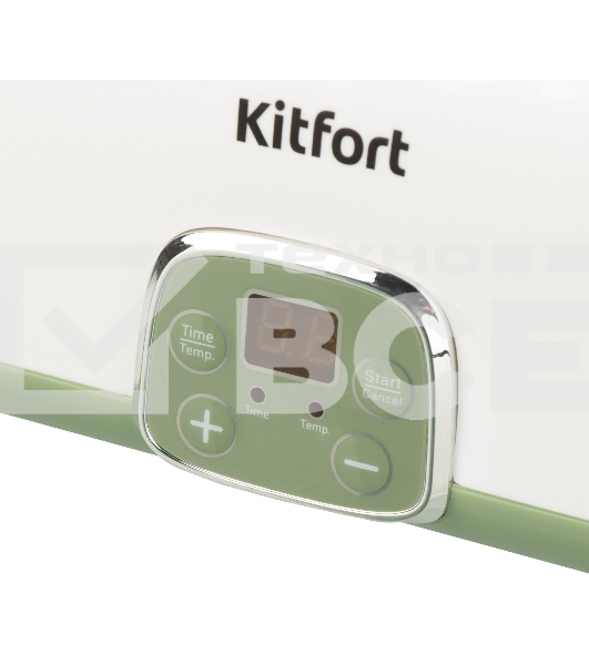 Йогуртница Kitfort KT-2007 20Вт 4б. 180мл упр.:электрон. белый/зеленый
