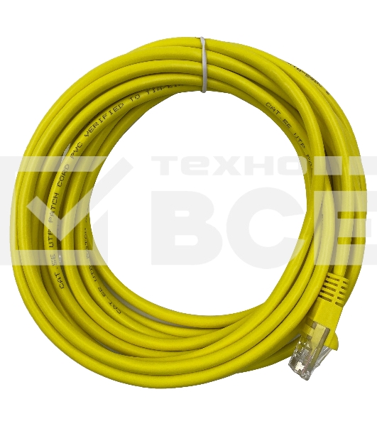 Патч-корд Buro UTP 4 пары cat5E CCA molded 5м желтый RJ-45 (m)-RJ-45 (m)