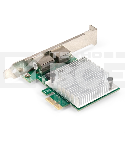 Сетевой адаптер ExeGate EXE-562 (PCI-E x1 v2.0, 2xRJ45, UTP 10/100/1000Mbps, Realtek Chipset RTL8111F)