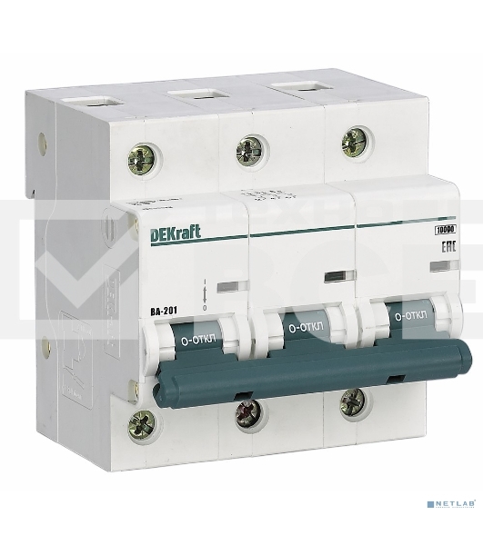Выключатель автоматический DEKraft ВА-201 3Р 80А (D) 10кА