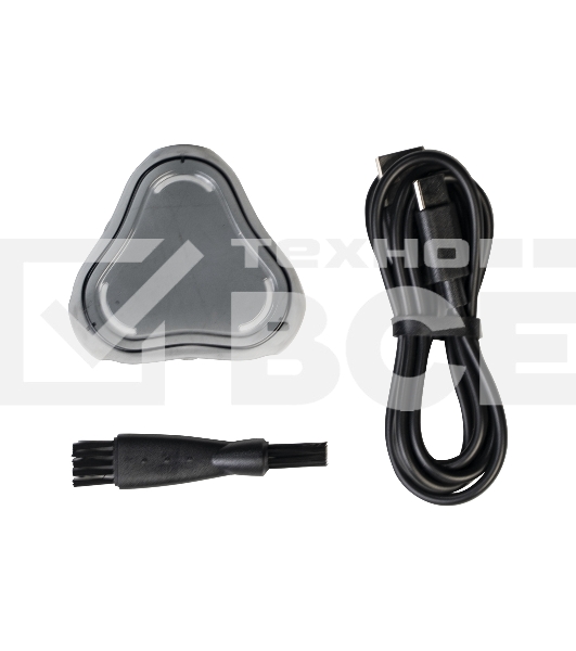 Бритва Galaxy Line GL 4209, серебряный с черным, роторная, аккумуляторная, 5 Вт, Li-Ion аккумулятор емкостью 600 мА*ч, время непрерывной работы до 1,5 ч, ножи из нержавеющей стали, 3 независимые плавающие головки, возможность промывки бреющего блока, инди