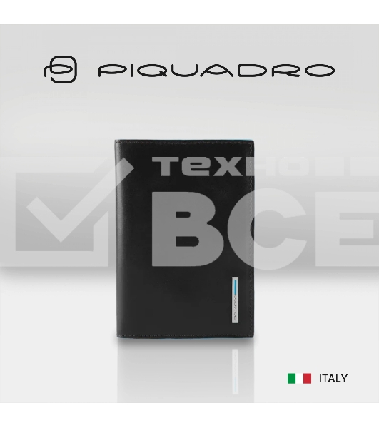 Обложка для документов Piquadro Blue Square PP5256B2/N. черный, натур.кожа