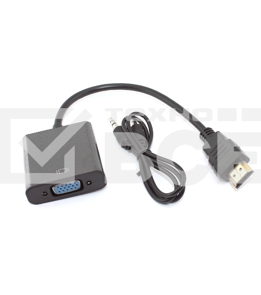 Переходник с кабелем HDMI на VGA плюс аудио