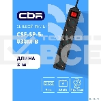 Сетевой фильтр CBR CSF SP-5-030M-B, 10A, 5 евророзеток, защита от детей, 3x0.75 мм2, медь, 3 м, черный, фото4