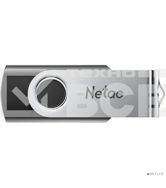 Флешка USB Netac U505 (NT03U505N-008G-20BK), 8Gb, USB 2.0, R/W 70/30, черный/серебристый