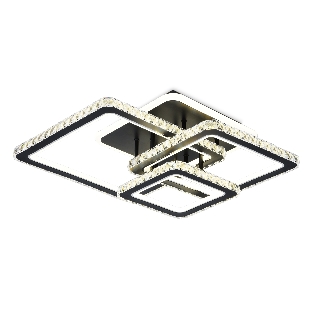 Управляемый светодиодный светильник Ambrella light FA1733/3 BK/CH черный/хром 145W 3000K/4200K/6400K 670*510*150 (ПДУ РАДИО 2.4G)