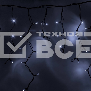 Гирлянда Айсикл (бахрома) светодиодный, 4,0 х 0,6 м, черный провод 