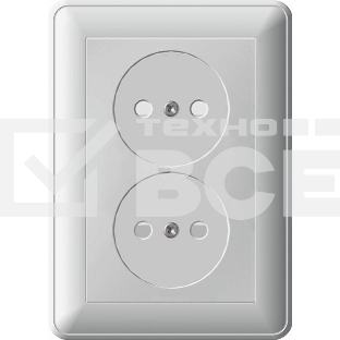 Розетка 2-м СП W59 16А IP20 защ. шторки без заземл. сл. кость SchE RS16-254-28