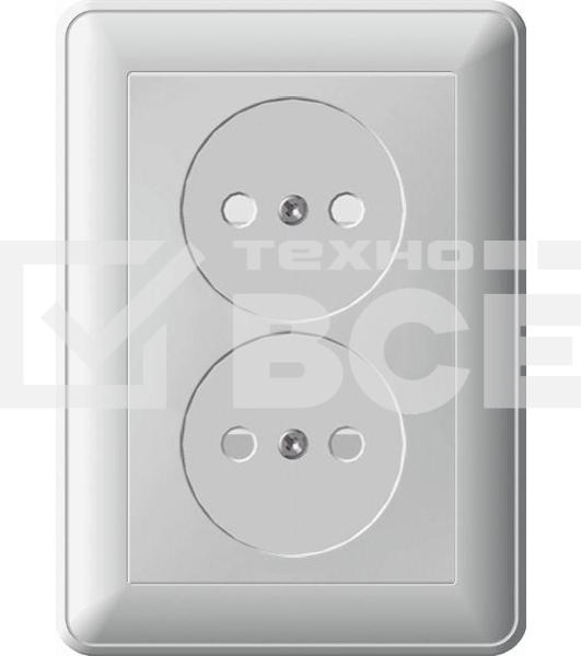 Розетка 2-м СП W59 16А IP20 защ. шторки без заземл. сл. кость SchE RS16-254-28