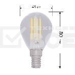 Лампа светодиодная филаментная Rexant Шарик GL45 9.5 Вт 950 Лм 4000K E14 прозрачная колба, фото3