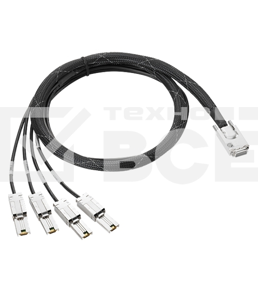 Кабель HPE HPE Mini SAS High Density to Dual 2-lane Mini SAS High Density External Fanout 1 Meter Cable