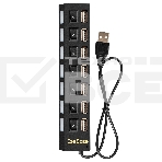 Хаб USB (концентратор) ExeGate EX293978RUS DUB-72SW (кабель-адаптер USB2.0 --> 7xUSB2.0, кнопки включения/отключения для каждого порта, Plug&Play, черный), фото4