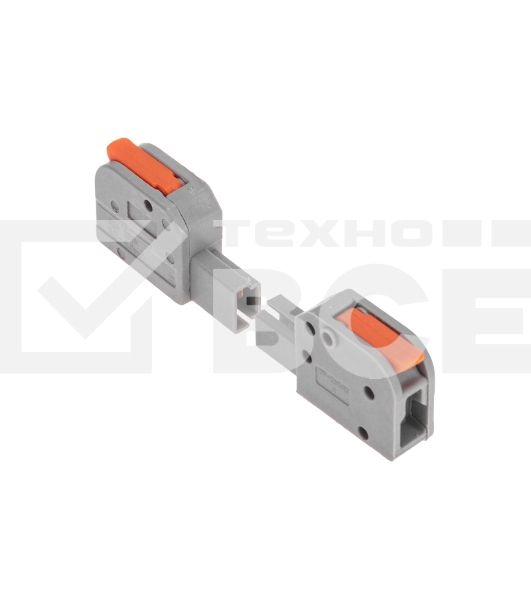 Клемма СМК 222-421R проходная разъемная 1 полюс серая 0,2-2,5/4мм² (50 шт/уп) Rexant
