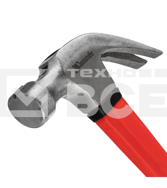 Молоток-гвоздодер Matrix ''optimal'', 450 г, боек c магнитом,фибергласовая обрезиненная рукоятка