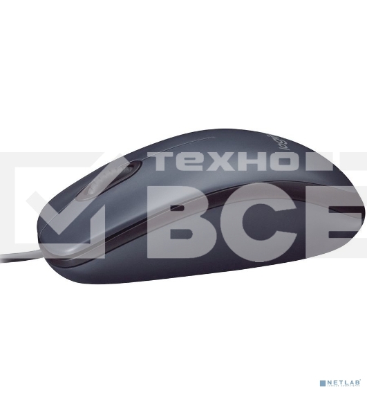 Мышь проводная Logitech M100/100R DARK/GREY (темно-серая/черная), 1000 dpi, USB, кнопки - 3