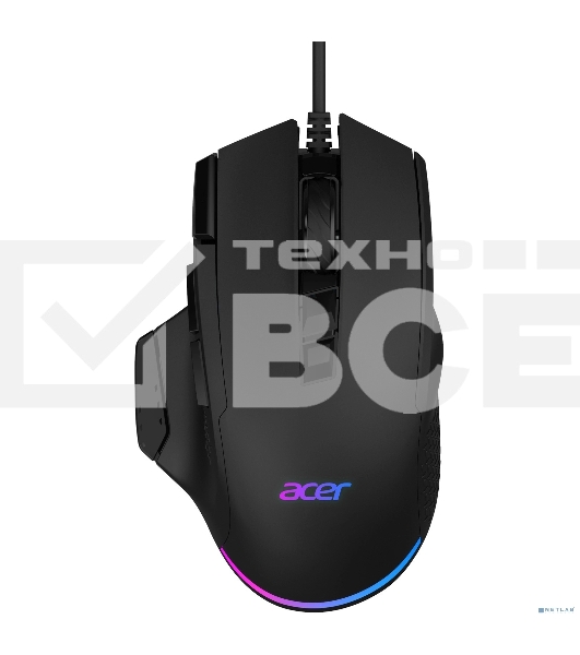 Мышь проводная Acer OMW180 черный, 6400 dpi, USB, кнопки - 9