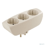 Тройник SP-3e-I 3гн, c заземл, со шторками (сл. кость) (10/60/960) Б0002370 ЭРА, фото 1