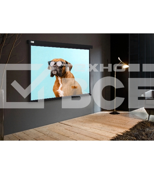Экран Cactus 183x244см Wallscreen CS-PSW-183X244-BK 4:3 настенно-потолочный рулонный черный