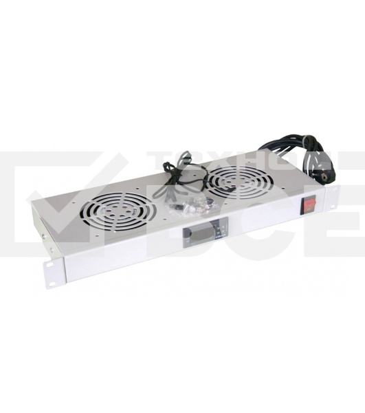 Модуль вентиляторный с термостатом 19' 1U с 2-мя вентиляторами REXANT