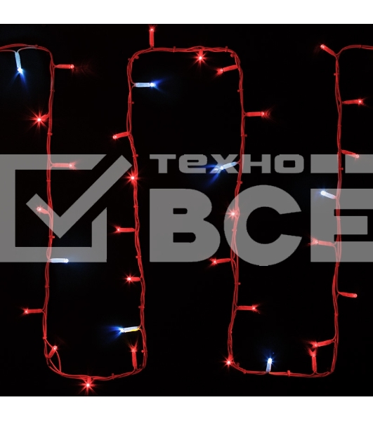 Гирлянда светодиодная Нить 20м 200 LED КРАСНЫЙ белый каучук IP67 эффект мерцания 230В соединяется нужен блок 315-001 NEON-NIGHT