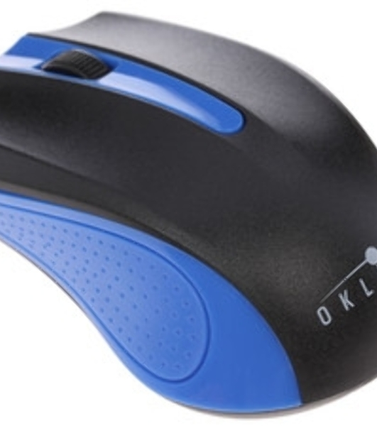 Мышь беспроводная Oklick 485MW черный/синий, 1200 dpi, радиоканал, USB, кнопки - 3
