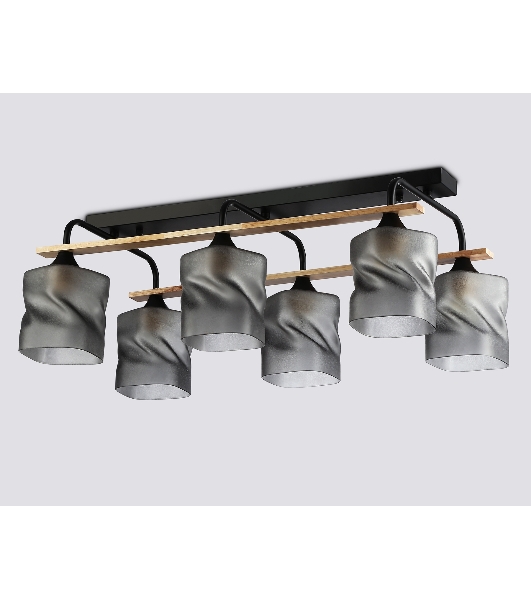 Светильник Ambrella light TR3033250/6 BK/WD черный/дерево E27/6 max 60W 580*340*245