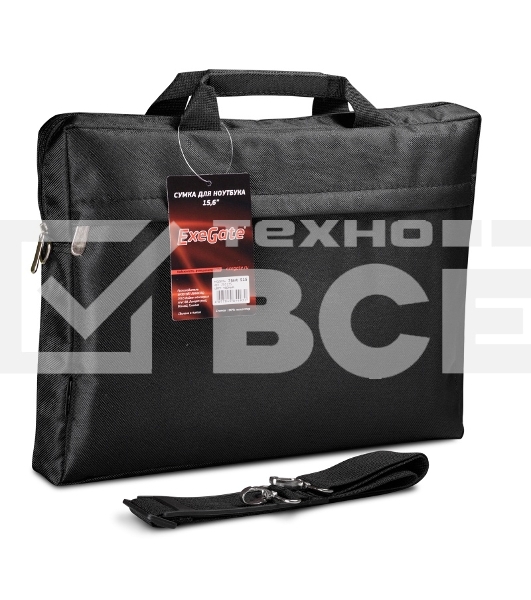 Сумка ExeGate EX205135RUS Start S15 Black, черная, полиэстер, для ноутбуков до 15.6