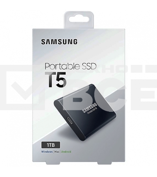 Внешний твердотельный накопитель SSD 1TB Samsung T5 (Up to 540Mb/s, USB 3.1 Type-C) (MU-PA1T0B/WW)