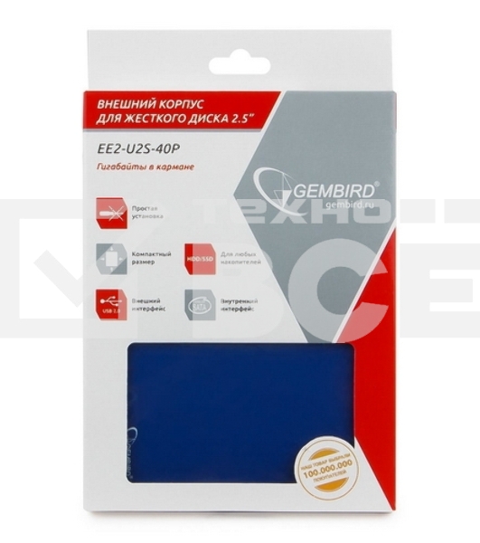 Контейнер для HDD Gembird EE2-U2S-40P-B Внешний корпус 2.5