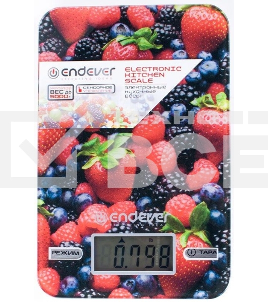 Весы кухонные Endever Skyline KS-528 (5кг, стекло, ягоды)
