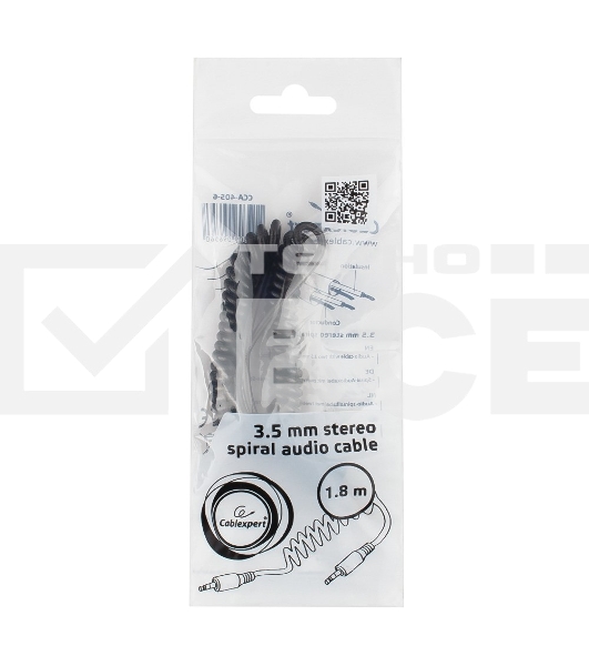 Кабель аудио Cablexpert CCA-405-6, Jack3.5 - Jack3.5, 2м, спиральный