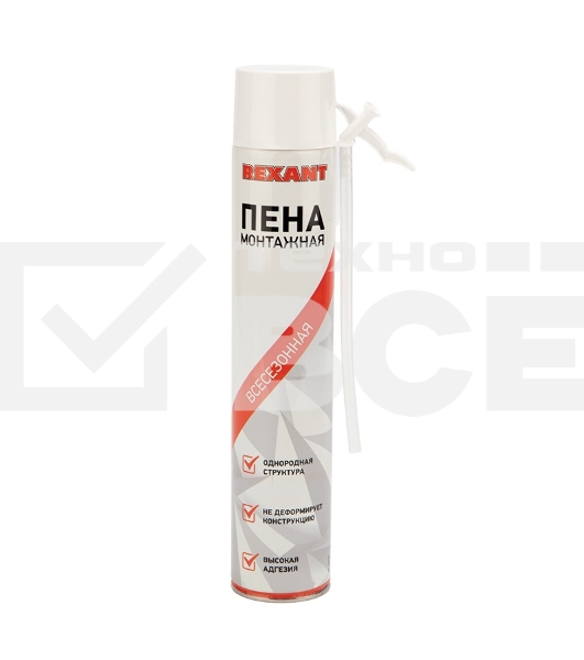 Пена монтажная всесезонная  с трубочкой 50 л Rexant