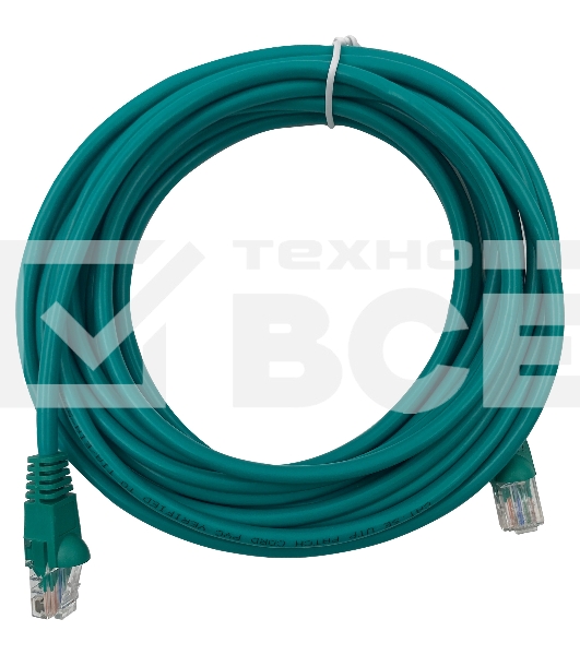 Патч-корд Buro UTP 4 пары cat5E CCA molded 5м зеленый RJ-45 (m)-RJ-45 (m)