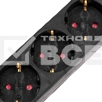Удлинитель STANDARD 3 гнезда, 3м, 3х1,0мм², с/з, с выключателем, черный Rexant, фото5