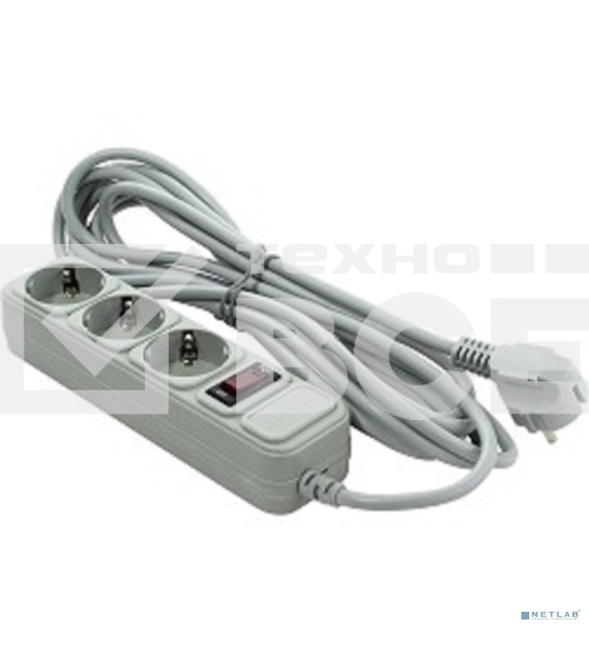 Сетевой фильтр ExeGate EX221183RUS SP-3-5G (3 розетки, 5м, евровилка, серый)