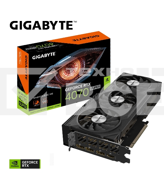 Видеокарта Gigabyte GV-N407SWF3OC-12GD NVIDIA GeForce RTX 4070 Super 12Gb 192bit GDDR6X 2475/21000 HDMIx1 DPx3 HDCP Ret