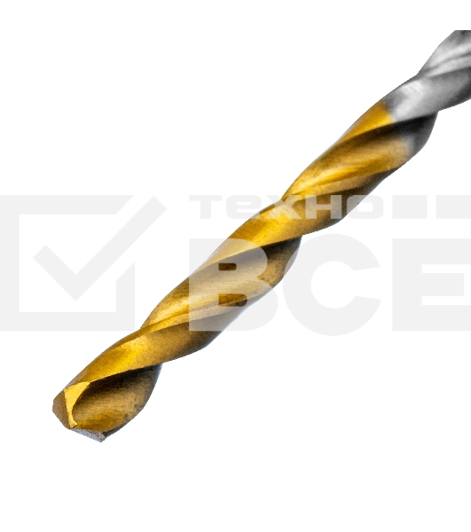 Сверло спиральное по металлу 3 x 60мм, Р6М5, Golden Tip, 2шт. Denzel