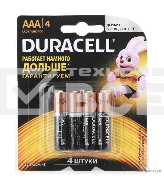 Батарея Duracell Basic CN LR03-4BL AAA (4шт)