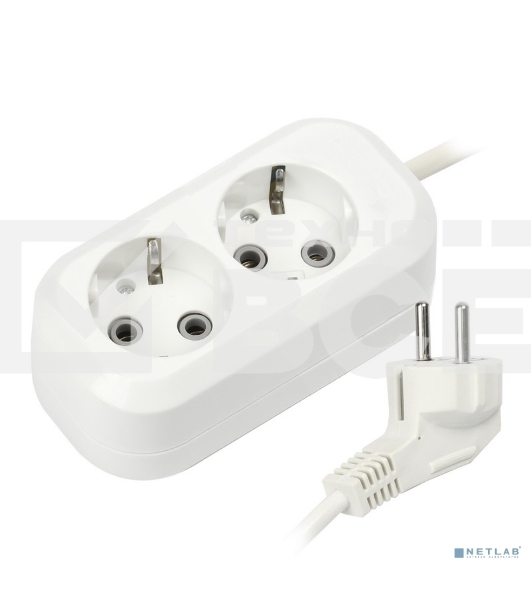 Удлинитель Smartbuy SBE-16-2-05-Z 2 гнезда 5 метра 16А/3,5 кВт с заземлением ПВС 3х1 мм2