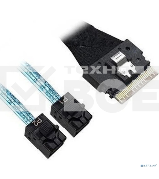 Кабель Broadcom 05-60003-00 Slimline SASx8 (SFF8654) -to- 2 SAS HD x4 (SFF8643)+ SFF9402, 1M