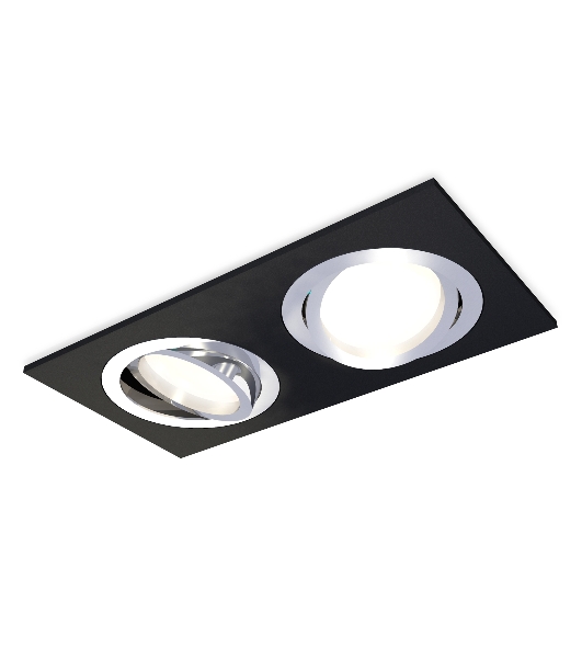 Комплект встраиваемого поворотного светильника Ambrella light XC7636082 SBK/PSL черный песок/серебро полированное MR16 GU5.3 (C7636, N7003)